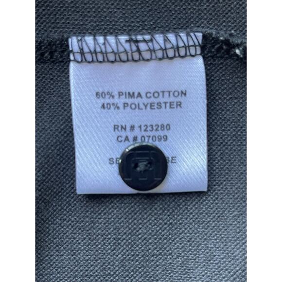 Travis Mathew Polo Shirt Men’s L Short Sleeve Golf Black Pima Cotton Braille Art - Picture 6 of 8